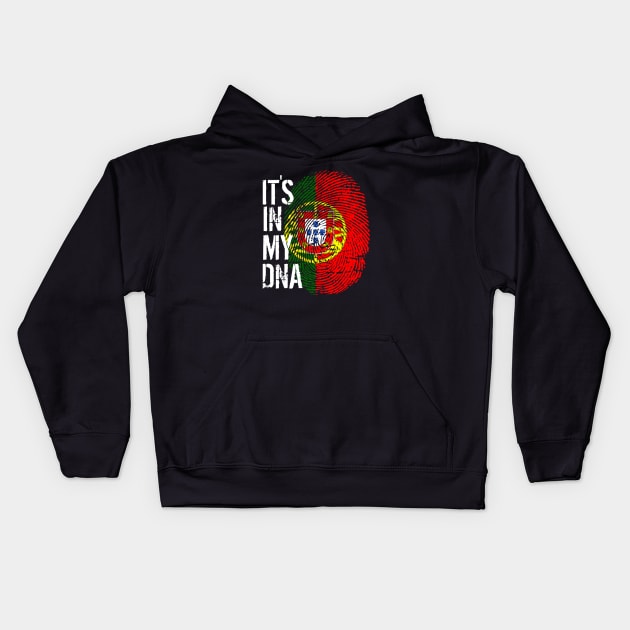 Portugal Flag Fingerprint My Story DNA Portuguese Kids Hoodie by Your Culture & Merch